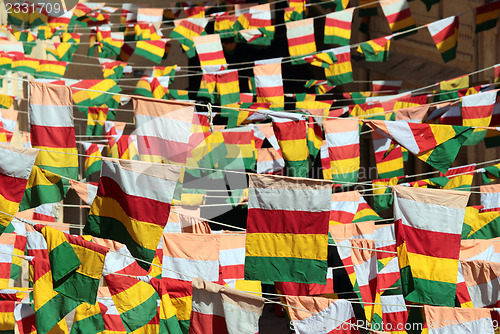 Image of rajasthan flags in jodhpur fort india