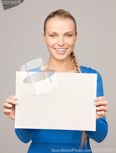 Image of woman with blank board