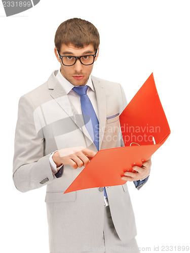 Image of man with folders