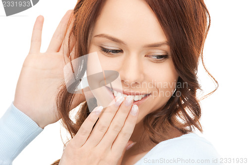 Image of woman listening gossip