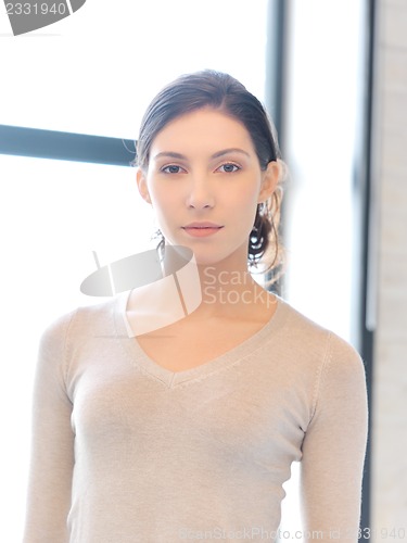 Image of calm and serious woman