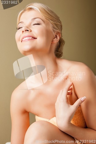 Image of beautiful woman in spa salon