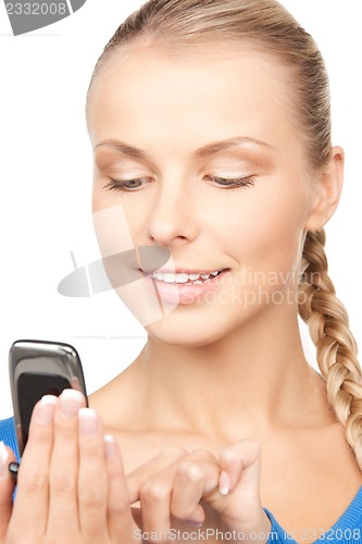 Image of businesswoman with cell phone