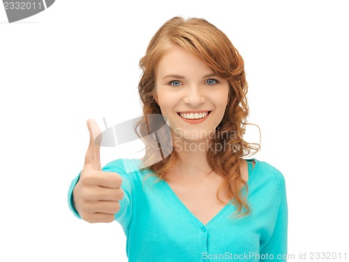 Image of teenage girl with thumbs up