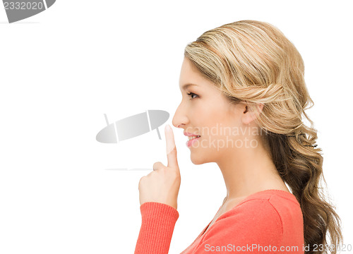 Image of finger on lips