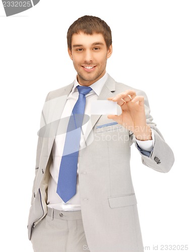 Image of businessman with business card