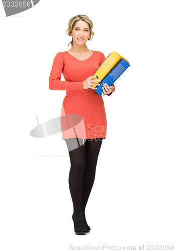 Image of woman with folders