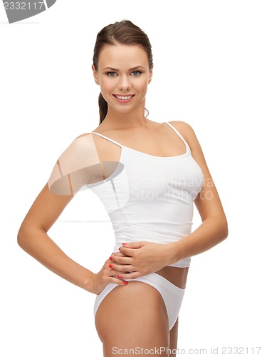Image of beautiful woman in cotton undrewear