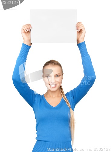 Image of woman with blank board