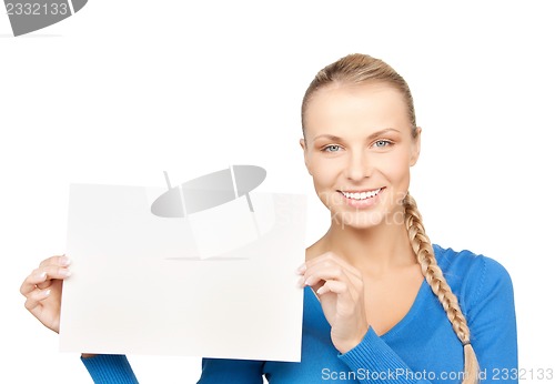 Image of woman with blank board