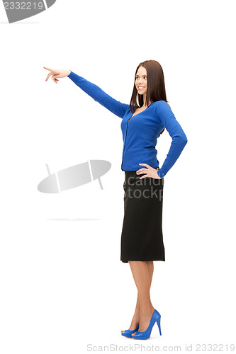 Image of businesswoman pointing her finger