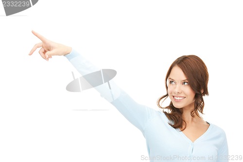 Image of businesswoman pointing her finger