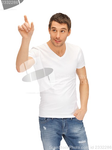 Image of man working with something imaginary
