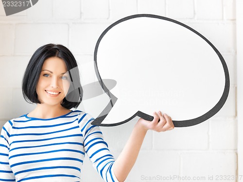 Image of happy teenage girl with blank text bubble