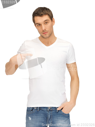 Image of handsome man in white shirt
