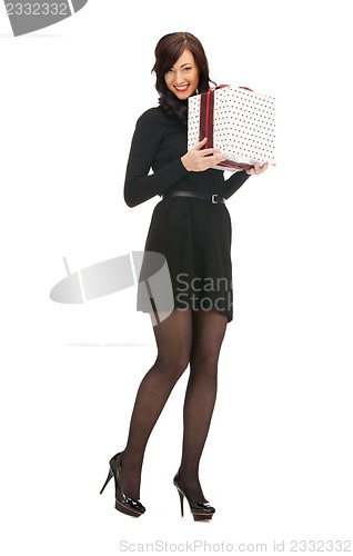 Image of lovely woman with gift box