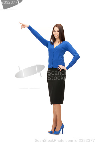 Image of businesswoman pointing her finger