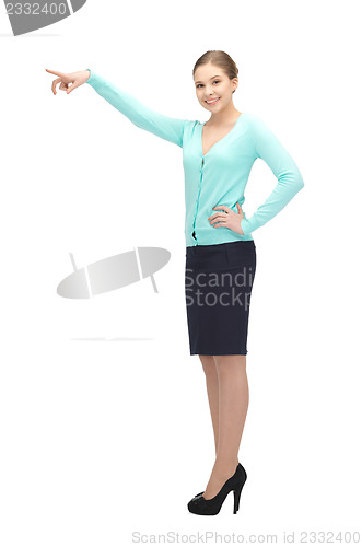 Image of businesswoman pointing her finger