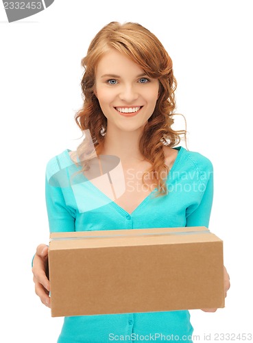 Image of teenage girl with cardboard box