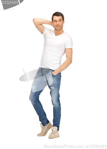 Image of handsome man in white shirt