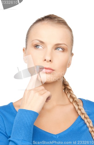 Image of pensive woman