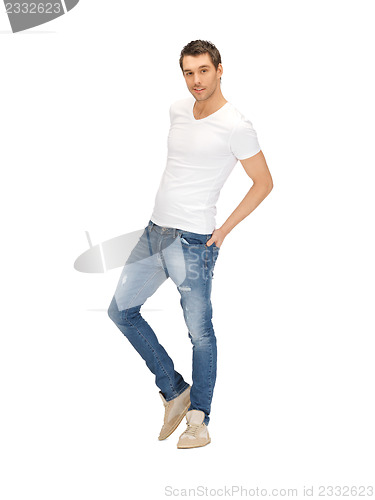 Image of handsome man in white shirt