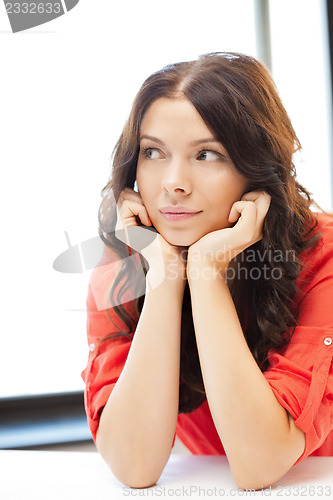 Image of calm and serious woman