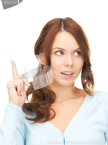 Image of woman with her finger up