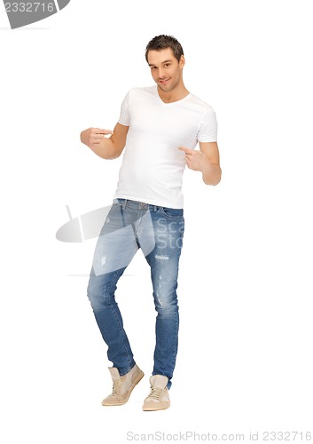 Image of handsome man in  white shirt