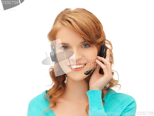 Image of friendly female helpline operator