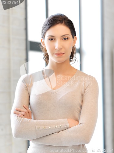 Image of calm and serious woman