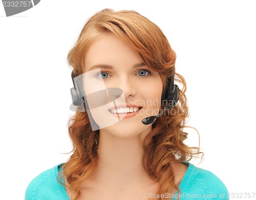 Image of friendly female helpline operator