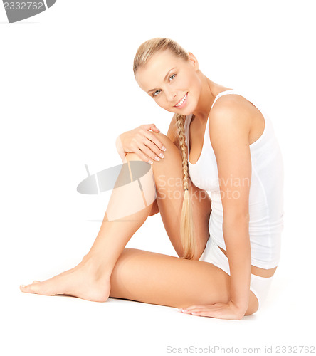Image of beautiful woman in cotton undrewear