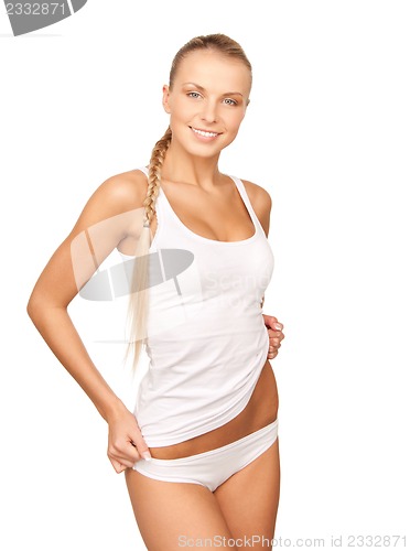 Image of beautiful woman in cotton undrewear