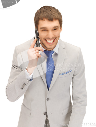 Image of handsome man with cell phone