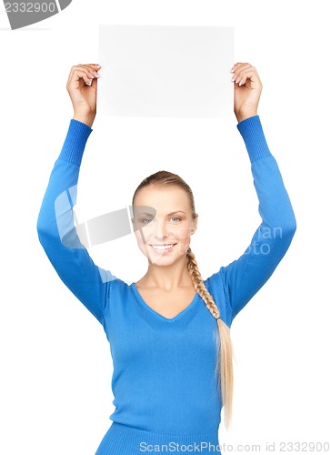 Image of woman with blank board