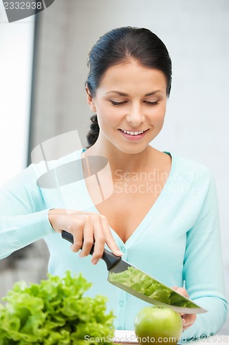 Image of beautiful woman in the kitchen