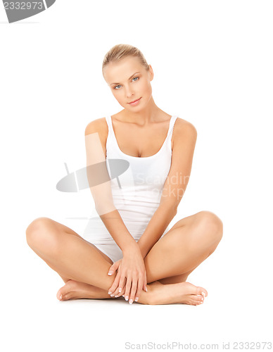 Image of beautiful woman in cotton undrewear