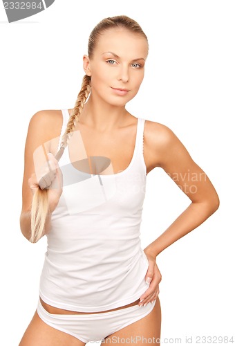 Image of beautiful woman in cotton undrewear