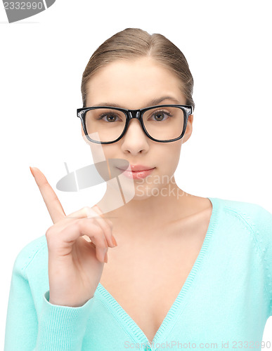 Image of woman with her finger up