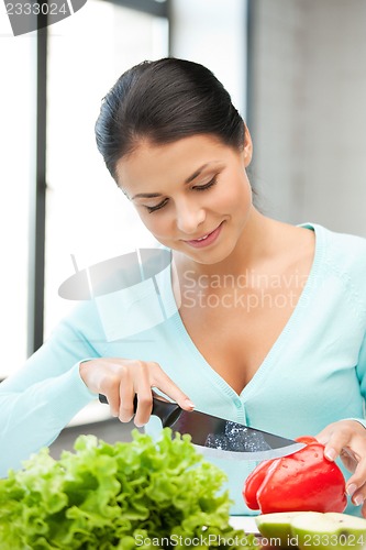 Image of beautiful woman in the kitchen