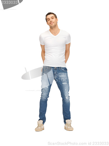 Image of handsome man in white shirt