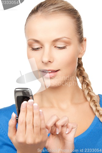 Image of businesswoman with cell phone