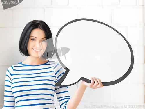 Image of happy teenage girl with blank text bubble