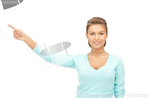 Image of businesswoman pointing her finger