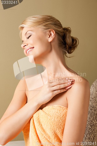 Image of beautiful woman in spa salon