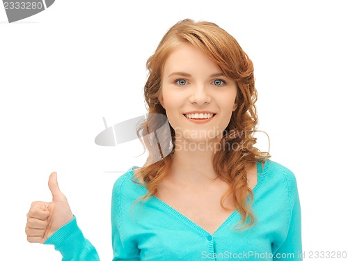 Image of teenage girl with thumbs up