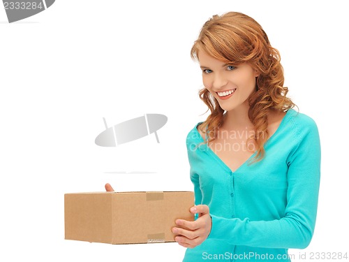 Image of teenage girl with cardboard box