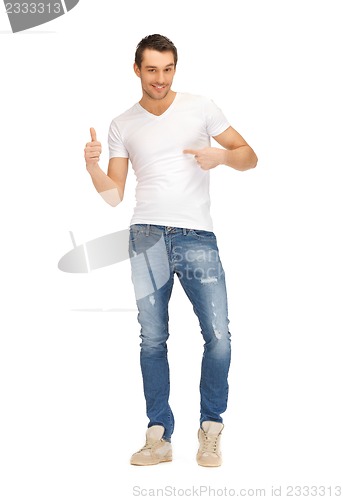 Image of handsome man in  white shirt