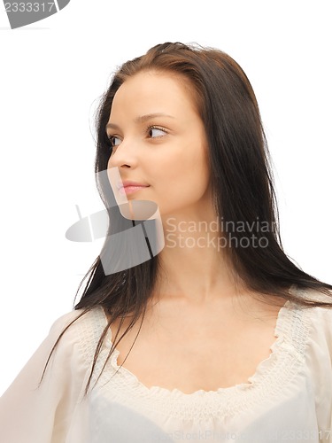 Image of beautiful woman in casual clothes